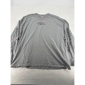 AAA Alstyle Apparel Mens 5XL Long Sleeve T-Shirt Grey Attitude Tribal Graphic